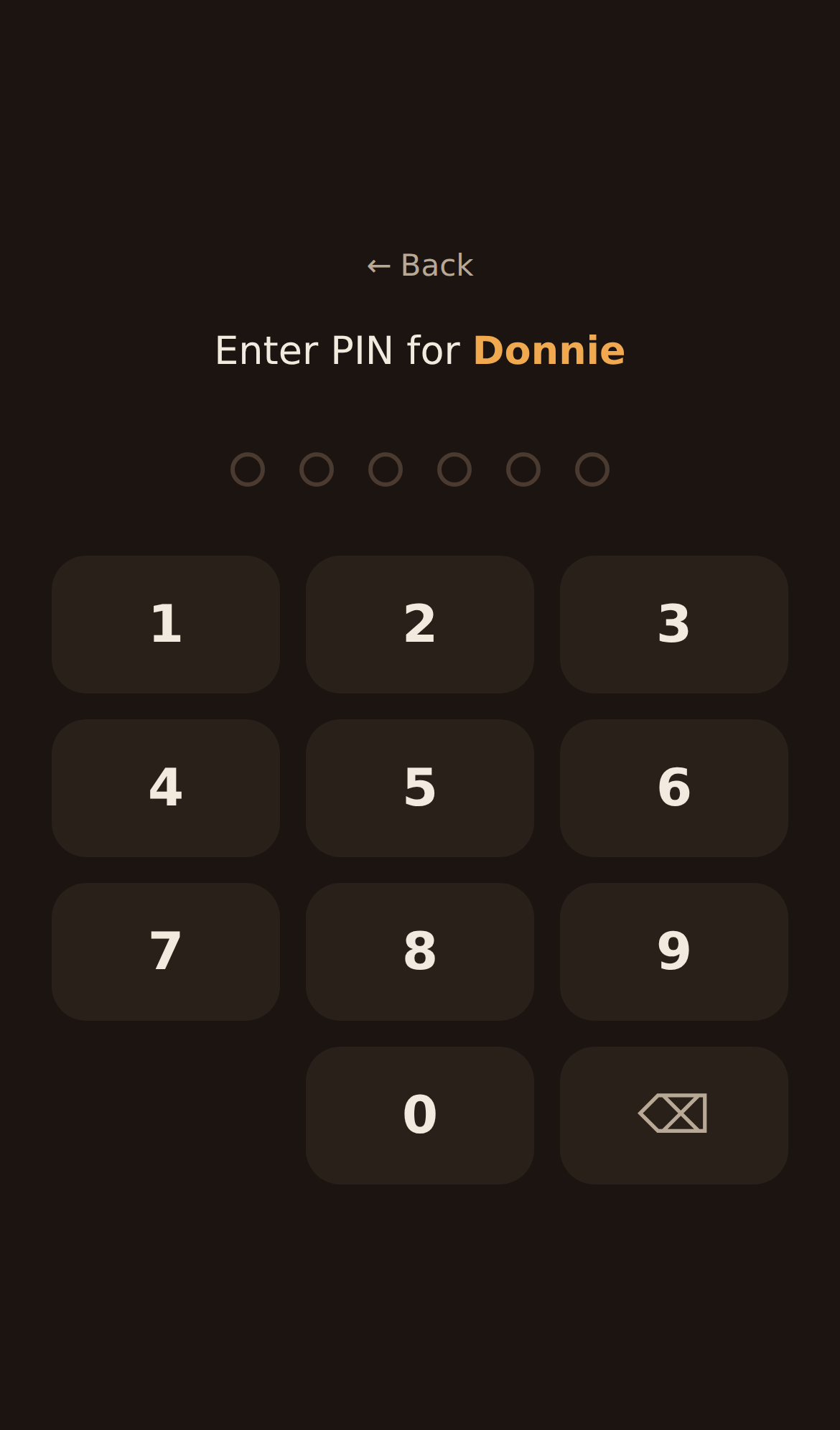 PIN pad sign-in